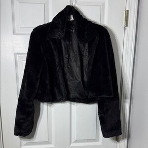 PrettyLittleThing Black Teddy Jacket